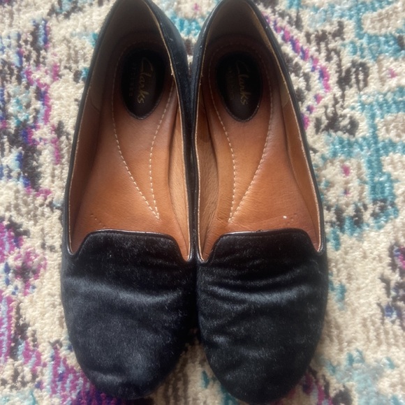 Clarks artisan black leather calf hair flats - Picture 2 of 5